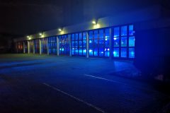 Blaulichtparty von außen
